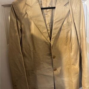 Theory Tan Leather Blazer